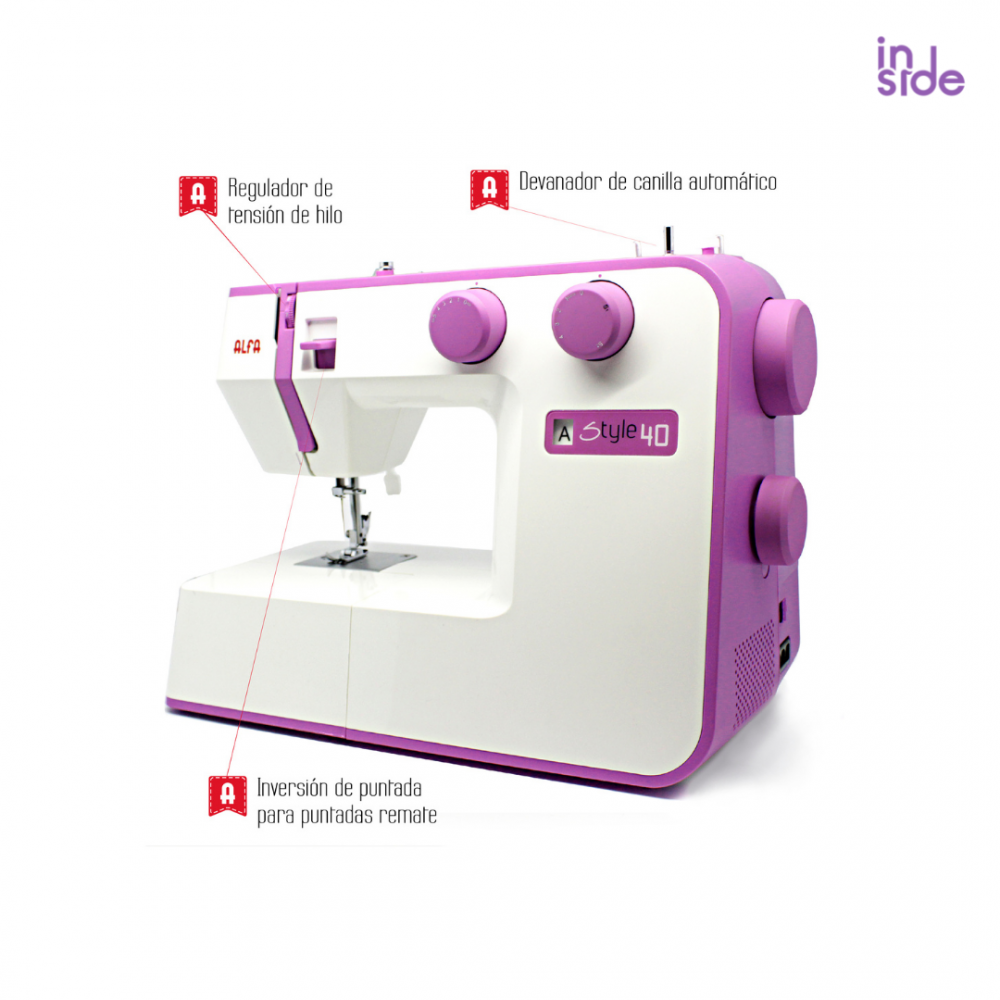 Casa Díaz MX on X: La máquina de coser Style 40 de #Alfa es ideal para  todo tipo de proyectos gracias a sus 31 diseños de puntada, ojal automático  en 4 pasos